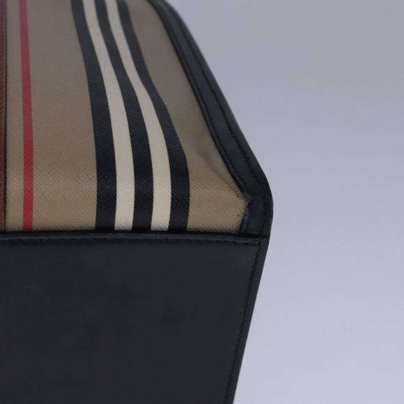 BURBERRY Nova Check Tote Bag PVC Leather Beige Auth 101908 - Picture 11 of 16